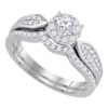 14k White Gold Womens Princess Diamond Bridal Wedding Engagement Ring