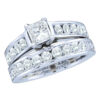 14kt White Gold Womens Princess Diamond Bridal Wedding Engagement Ring